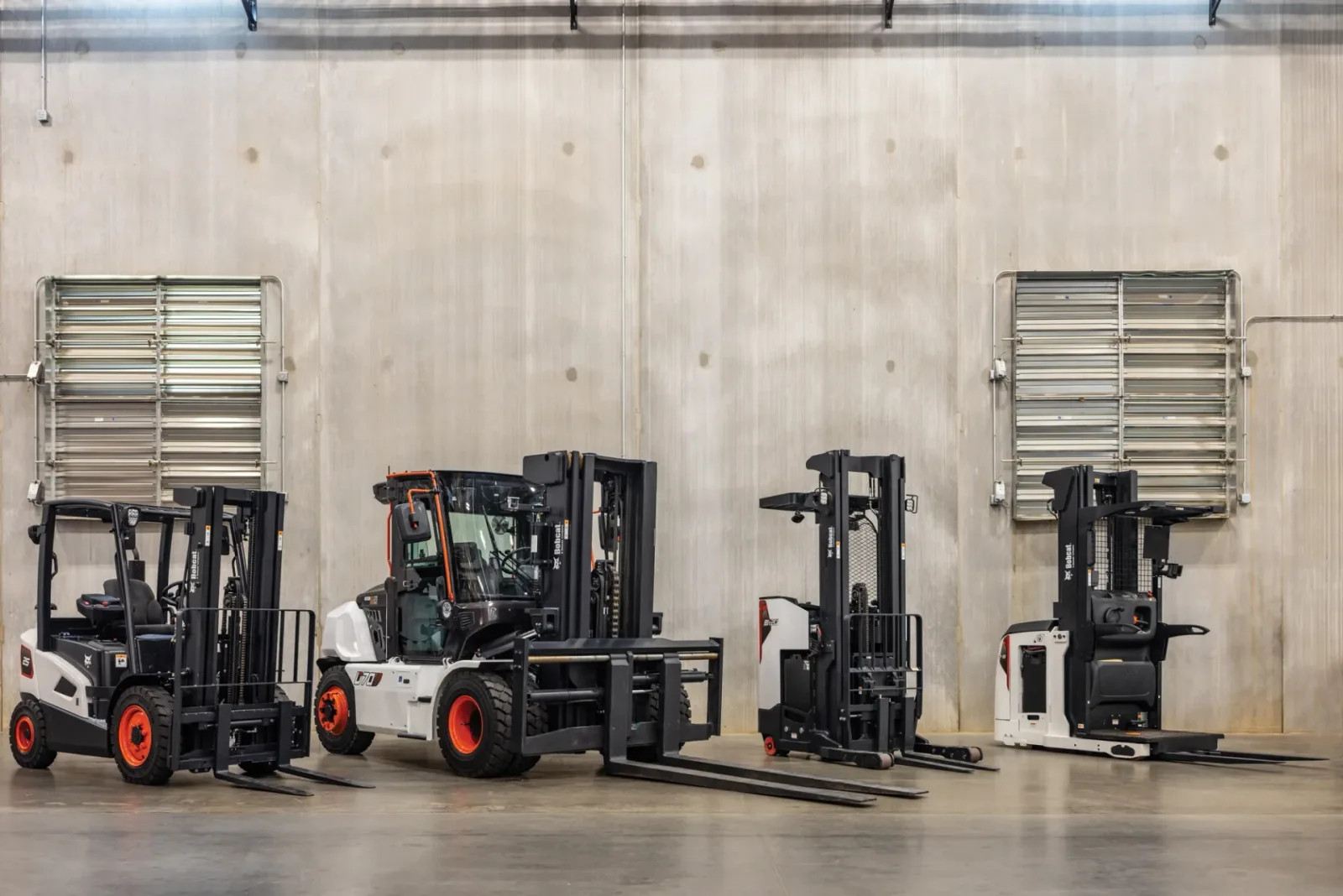 Used Bobcat forklift working in a Delaware warehouse